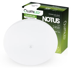 LED lubų šviestuvas NOTUS 24W apvalus judesio jutiklis 38 cm LUMILED kaina ir informacija | Lubiniai šviestuvai | pigu.lt