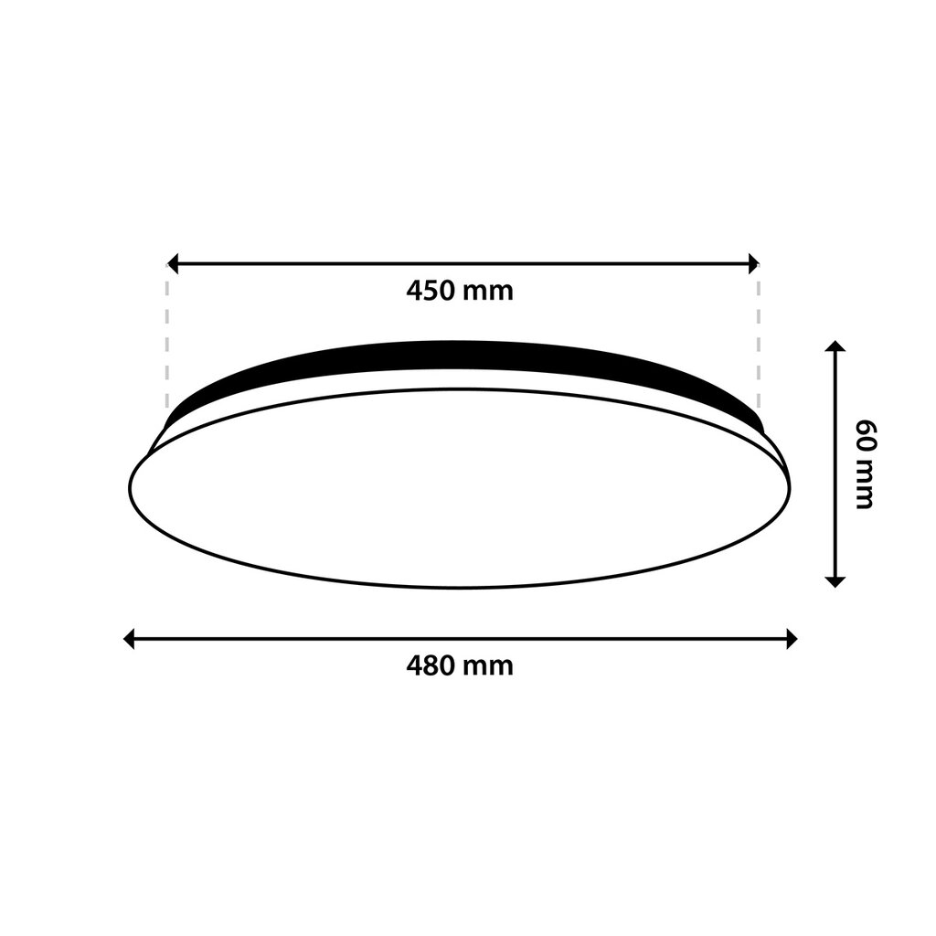 "Plafond" LED paviršinis montavimas SALUS 72W IP44 CCT White Round 48cm + LUMILED PILOT kaina ir informacija | Lauko šviestuvai | pigu.lt