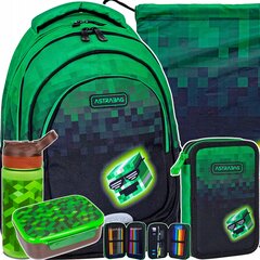 Mokyklinė kuprinė AstraBag Pixel Hero/Pikseliai, 5 vnt., rinkinys kaina ir informacija | Kuprinės mokyklai, sportiniai maišeliai | pigu.lt