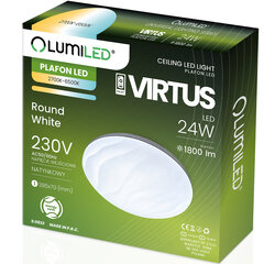 Plafond LED paviršinis šviestuvas VIRTUS 24W 38,5 cm CCT + nuotolinio valdymo pultas LUMILED цена и информация | Потолочные светильники | pigu.lt