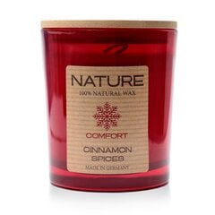 "Qult Senses of Nature - COMFORT" - Aromatinės žvakės stiklo indelyje su mediniu dangteliu – “Cinnamon Spices" kaina ir informacija | Žvakės, Žvakidės | pigu.lt