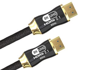 Hdmi 2.1 vaizdo kabelis itin didelės spartos 8k 60hz 4k 120hz hq auksinis, 3m kaina ir informacija | Kabeliai ir laidai | pigu.lt