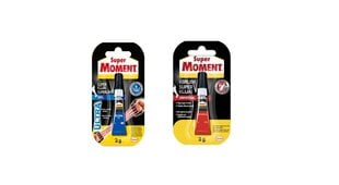 MOMENT Ultra Gel 2g ir Super MOMENT 3g universalūs klijai ypač stiprios fiksacijos, 2 vnt kaina ir informacija | Klijai | pigu.lt