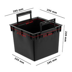 Rinkinys 2x juodas 22 L kvadratinis įdėklas su "Prosperplast" puodų laikikliais H 55 cm kaina ir informacija | Vazonai | pigu.lt