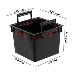 Rinkinys 2x juodas 25 L kvadratinis įdėklas su "Prosperplast" puodų laikikliais H 61 cm kaina ir informacija | Vazonai | pigu.lt