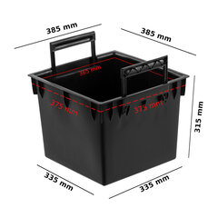 Rinkinys 2x juodas kvadratinis įdėklas 44 L su "Prosperplast" puodų laikikliais H 75 cm kaina ir informacija | Vazonai | pigu.lt