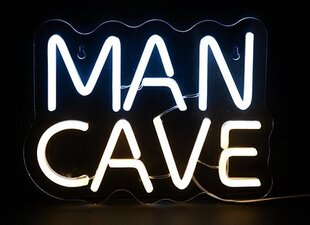 Neoninė šviečianti sienos dekoracija vyrų uola "Man Cave", 27.5 cm kaina ir informacija | Interjero detalės | pigu.lt