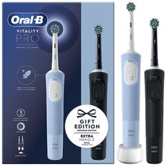 "Oral-B Vitality Pro D103 Duo" juodas / mėlynas kaina ir informacija | Dantų šepetėliai, pastos | pigu.lt