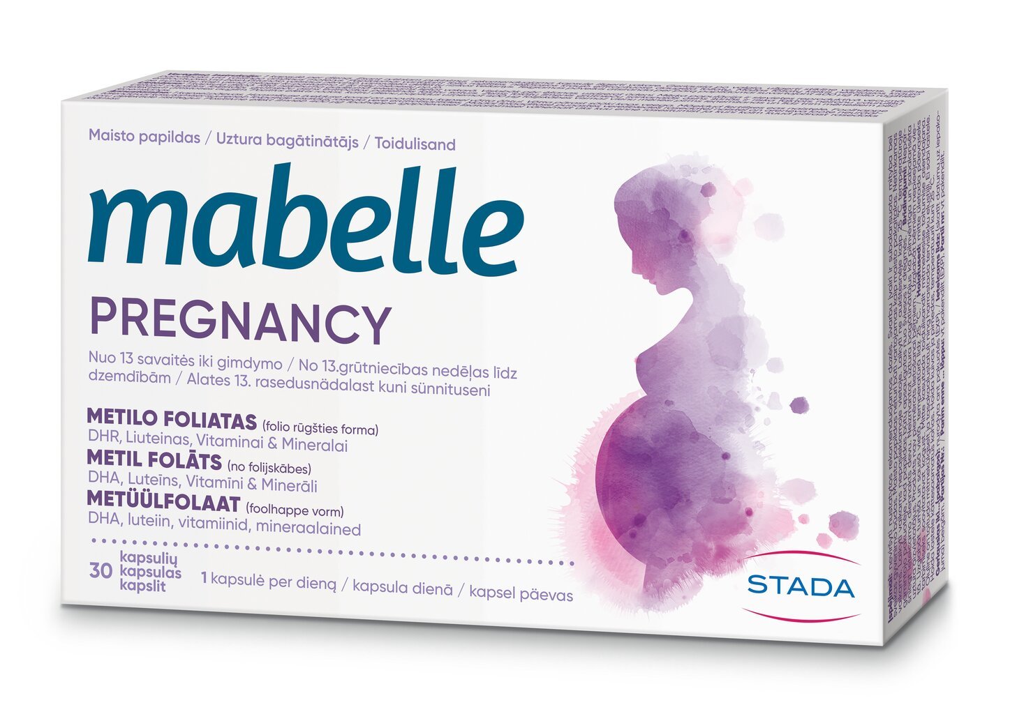 Maisto papildas nėščiosioms Mabelle Pregnancy, 30 kaps. цена и информация | Vitaminai, maisto papildai, preparatai gerai savijautai | pigu.lt