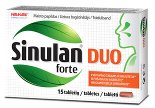 Maisto papildas kvėpavimui ir imunitetui Sinulan Duo Forte, 15 tab. kaina ir informacija | Vitaminai, maisto papildai, preparatai imunitetui | pigu.lt