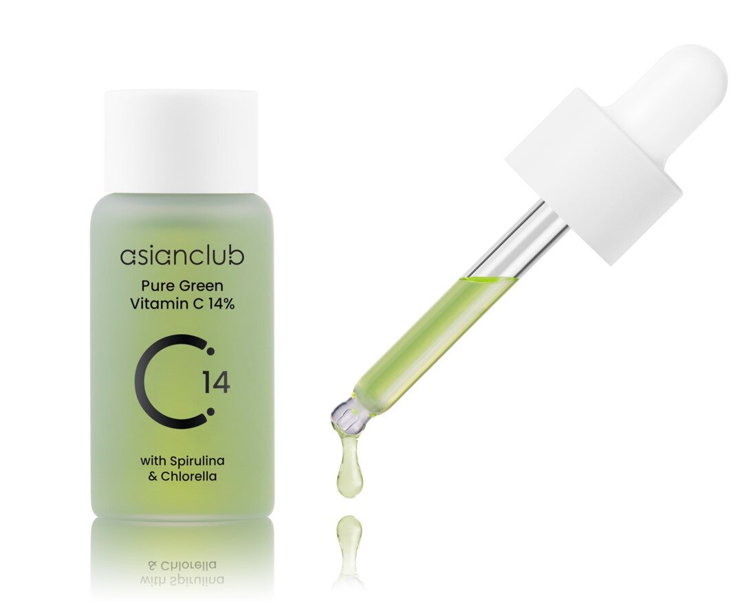 Asian Club - Pure Green Vitamin C 14%, 15ml - Šviesinantis veido serumas su vitaminu C цена и информация | Veido aliejai, serumai | pigu.lt