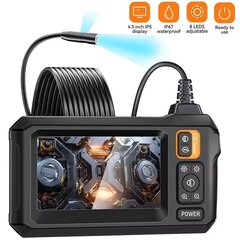 Pramoninė endoskopinė kamera 8 mm HD1080P 4,3 colio IPS ekranas 1080P vamzdžių tikrinimo kamera automobilių remontui IP67 Neperšlampama 8 LED 5 metrai. kaina ir informacija | Vaizdo kameros | pigu.lt