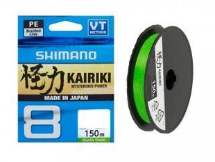 Плетеная леска Shimano Kairiki PE Mantis зеленая 150м 0,100мм 6,50кг цена и информация | Лески | pigu.lt