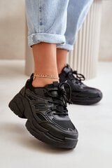 Women's Sports Shoes Sneakers On Massive Sole Black Lerista 32961-21 цена и информация | Спортивная обувь, кроссовки для женщин | pigu.lt