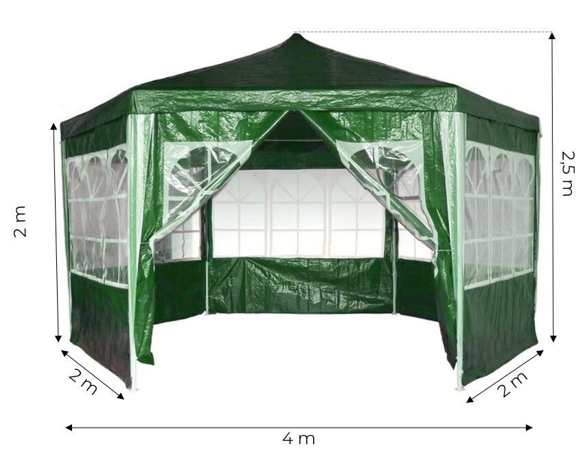 ModernHome sodo paviljono palapinė 2x2x2 m su langais kaina ir informacija | Pavėsinės | pigu.lt