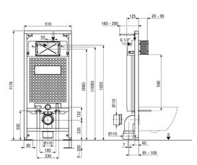 WC potinkinis komplektas Deante Peonia 6in1, White/Titanium kaina ir informacija | Klozetai | pigu.lt