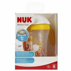 Gertuvė NUK Motion Cup, geltona, 8+ mėn, 230 ml kaina ir informacija | Buteliukai kūdikiams ir jų priedai | pigu.lt