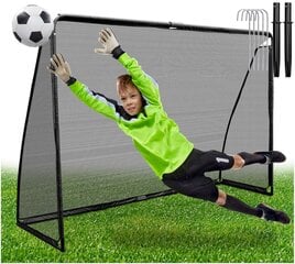 Futbolo vartai 300 X 200 cm FORTE juodi kaina ir informacija | Futbolo vartai ir tinklai | pigu.lt