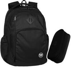 Keliu skyriu mokyklinė kuprinė CoolPack juoda 30 l + COOLPACK COOLPACK CASE BLACK kaina ir informacija | Kuprinės mokyklai, sportiniai maišeliai | pigu.lt