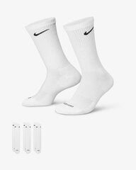 Kojinės Unisex Nike U Nk Everyday Plus Cush Crew White SX6888 100, baltos kaina ir informacija | Vyriškos kojinės | pigu.lt