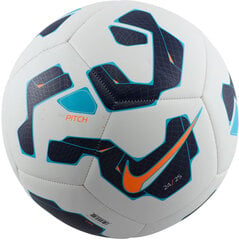 Футбольный мяч Nike Nk Pitch - Fa24 White Black Blue FZ2636 100, размер 5 цена и информация | Футбольные мячи | pigu.lt