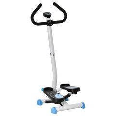 HOMCOM Stepper Fitness Swing Stepper su LCD ekranu ir rankena Namų treniruoklis iki 100 kg Plieninis ABS mėlynas 55 x 44 x 108 cm | Aosom kaina ir informacija | Daugiafunkciniai treniruokliai | pigu.lt