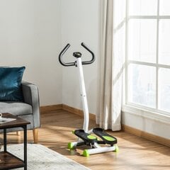 HOMCOM Stepper Fitness Swing Stepper su LCD ekranu ir rankena Namų treniruoklis iki 100 kg Plieninis ABS žalias 55 x 44 x 108 cm | Aosom kaina ir informacija | Daugiafunkciniai treniruokliai | pigu.lt