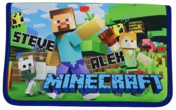 MINECRAFT pieštuku dėklas mokyklai, sulankstomas dizainas, D30 цена и информация | Kuprinės mokyklai, sportiniai maišeliai | pigu.lt