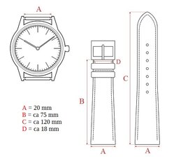 Ремешок Eichmüller 20mm, коричневый цена и информация | Мужские часы | pigu.lt