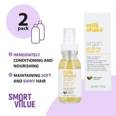 Plaukų aliejus Milk Shake Argan, 50 ml x 2 kaina ir informacija | Priemonės plaukų stiprinimui | pigu.lt