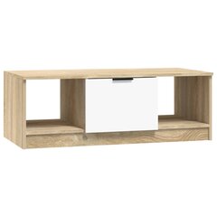 vidaXL sohvapöytä valkoinen ja Sonoma Oak 102x50x36 cm kaina ir informacija | Kavos staliukai | pigu.lt