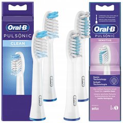 "Oral-b Pulsonic Clean" antgalis x2 + "Oral-b Pulsonic Sensitive SR32S" antgalis x2 цена и информация | Насадки для электрических зубных щеток | pigu.lt