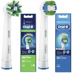 "Oral-B CrossAction EB50AB+Oral-B Precision Clean EB20RB Clean Maximizer" antgalis цена и информация | Насадки для электрических зубных щеток | pigu.lt