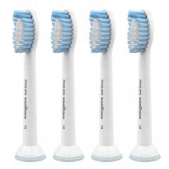 4x "Philips SONICARE Sensitive" jautrus antgalis HX6054 kaina ir informacija | Elektrinių dantų šepetėlių antgaliai | pigu.lt