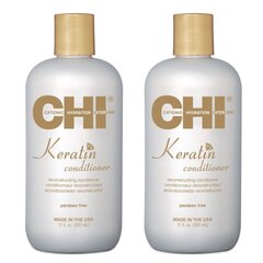 Kondicionierius pažeistiems plaukams su keratinu CHI Keratin, 2 x 355 ml kaina ir informacija | Balzamai, kondicionieriai | pigu.lt