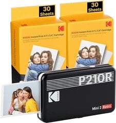 Kodak Mini Shot 2 Era Black 2.1x3.4 + 60 Lapų цена и информация | Фотоаппараты мгновенной печати | pigu.lt