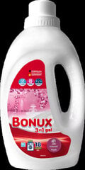 Bonux Radiant Rose skystas skalbimo gelis, 0,9l/18sk. x 3 vnt. kaina ir informacija | Skalbimo priemonės | pigu.lt