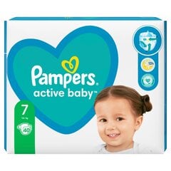 Sauskelnės Pampers Active Baby Maxi Pack S7 40vnt. x 2 vnt. kaina ir informacija | Sauskelnės | pigu.lt