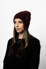 WILK Kepurė Vilnonė, Kopyto, 100% Merino Vilna RWS, Unisex, Šilta, Dviguba, Bordo цена и информация | Женские шапки | pigu.lt