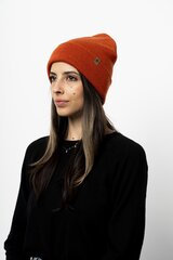 WILK Kepurė Vilnonė, Kopyto, 100% Merino Vilna RWS, Unisex, Šilta, Dviguba, Oranžinė kaina ir informacija | Kepurės moterims | pigu.lt