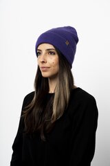 WILK Kepurė Vilnonė, Kopyto, 100% Merino Vilna RWS, Unisex, Šilta, Dviguba, Violetinė kaina ir informacija | Kepurės moterims | pigu.lt