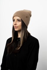 WILK Kepurė Vilnonė, Kopyto, 100% Merino Vilna RWS, Unisex, Šilta, Dviguba, Karamelinė цена и информация | Женские шапки | pigu.lt