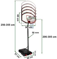 Reguliuojamas krepšys ant JAMES krepšinio stovo 3,5 m kaina ir informacija | Futbolo vartai ir tinklai | pigu.lt