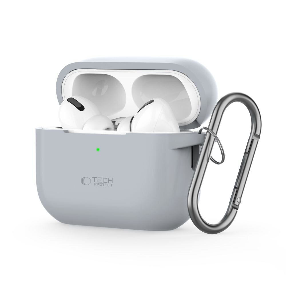 TECH-PROTECT SILIKONINIS KABLIUKAS APPLE AIRPODS PRO 1 | 2 CRAYON GREY цена и информация | Televizorių laikikliai, tvirtinimai | pigu.lt