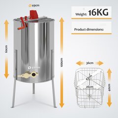 Вытяжка для меда с крышкой, ''HB'', нержавеющая сталь, 4 ячейки 24 x 42 см. цена и информация | Аксессуары для бытовой техники | pigu.lt