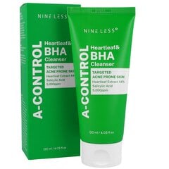 NINE LESS A-Control Heartleaf &amp; BHA Cleanser 120 ml - Valomasis gelis kaina ir informacija | Veido prausikliai, valikliai | pigu.lt