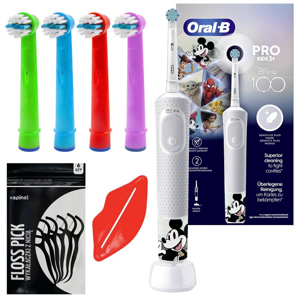 "Oral-B Vitality Pro 103 Disney" dantų šepetėlis + 4x EB-10A Color pakaitiniai antgaliai + nemokamos dovanos цена и информация | Elektriniai dantų šepetėliai | pigu.lt