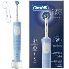 "Oral-B Vitality Pro D103 Blue" dantų šepetėlis ir dangtelis kaina ir informacija | Elektriniai dantų šepetėliai | pigu.lt