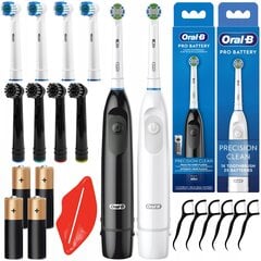 2x "Oral-B Advance DB5 Black + White" akumuliatorinis dantų šepetėlis + preciziškas juodai baltas kaina ir informacija | Elektriniai dantų šepetėliai | pigu.lt