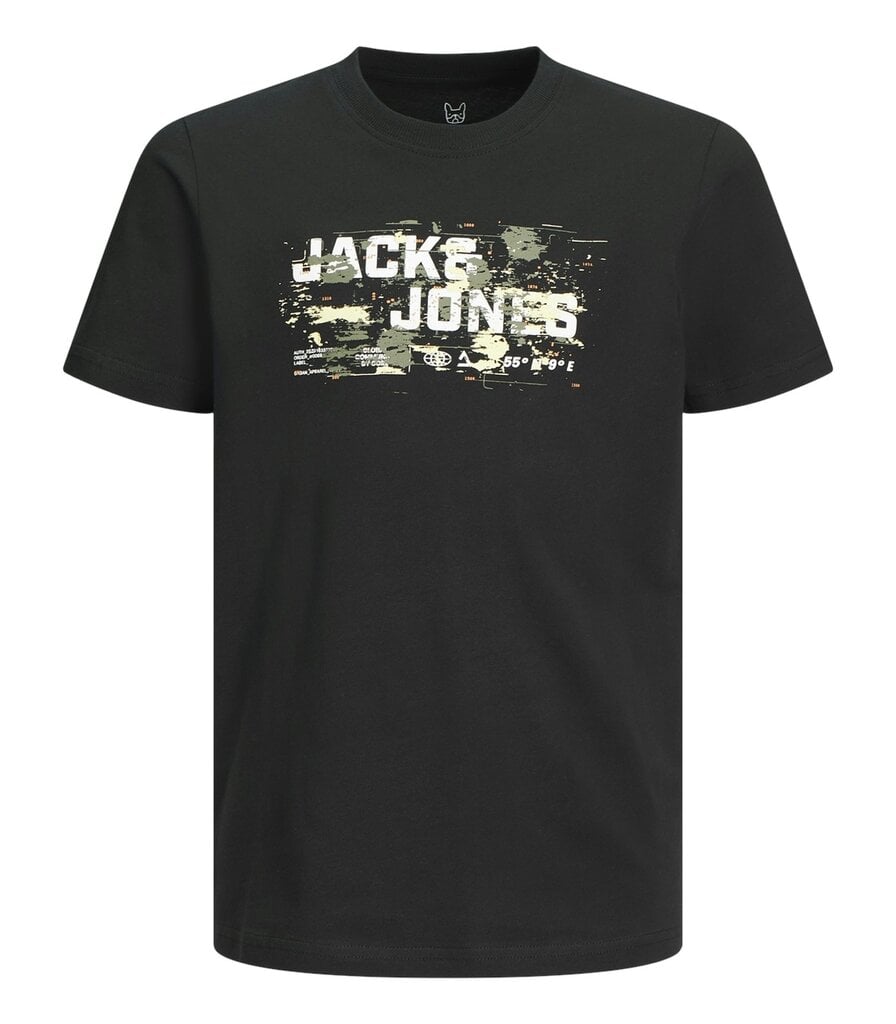 Jack & Jones vaikiški marškinėliai 12263089*01, juodas 5715610365078 kaina ir informacija | Marškinėliai moterims | pigu.lt